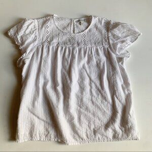 Ella Moss Brianne Eyelet Blouse Boho White Cottagecore Size Medium